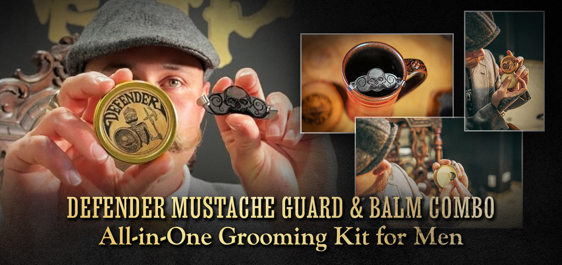 Defender Mustache Guard & Balm Combo | All-in-One Grooming Kit for Men