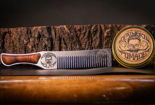 Death Grip Hair Pomade 2oz and Death Grip Pomade Hair Comb Set