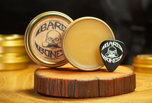 Medium Hold Mustache Wax | 1oz Bare Bones Moustache & Beard Wax Tin By Death Grip