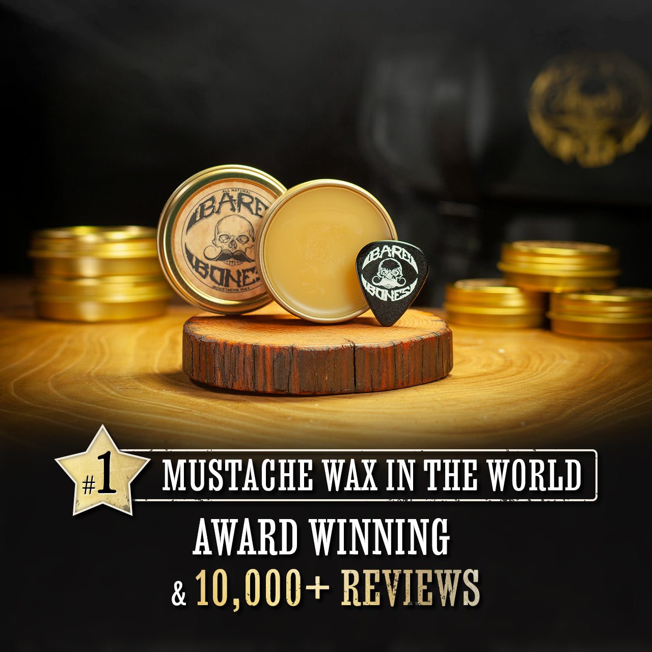 Death Grip Extra Strong Hold Mustache Wax and Bare Bones Medium Hold Mustache Wax Set