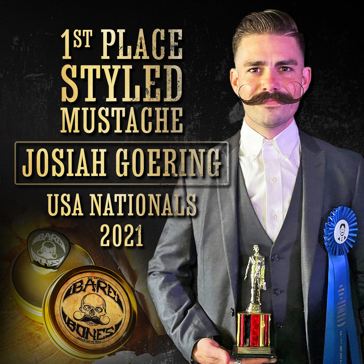 Death Grip Extra Strong Hold Mustache Wax and Bare Bones Medium Hold Mustache Wax Set