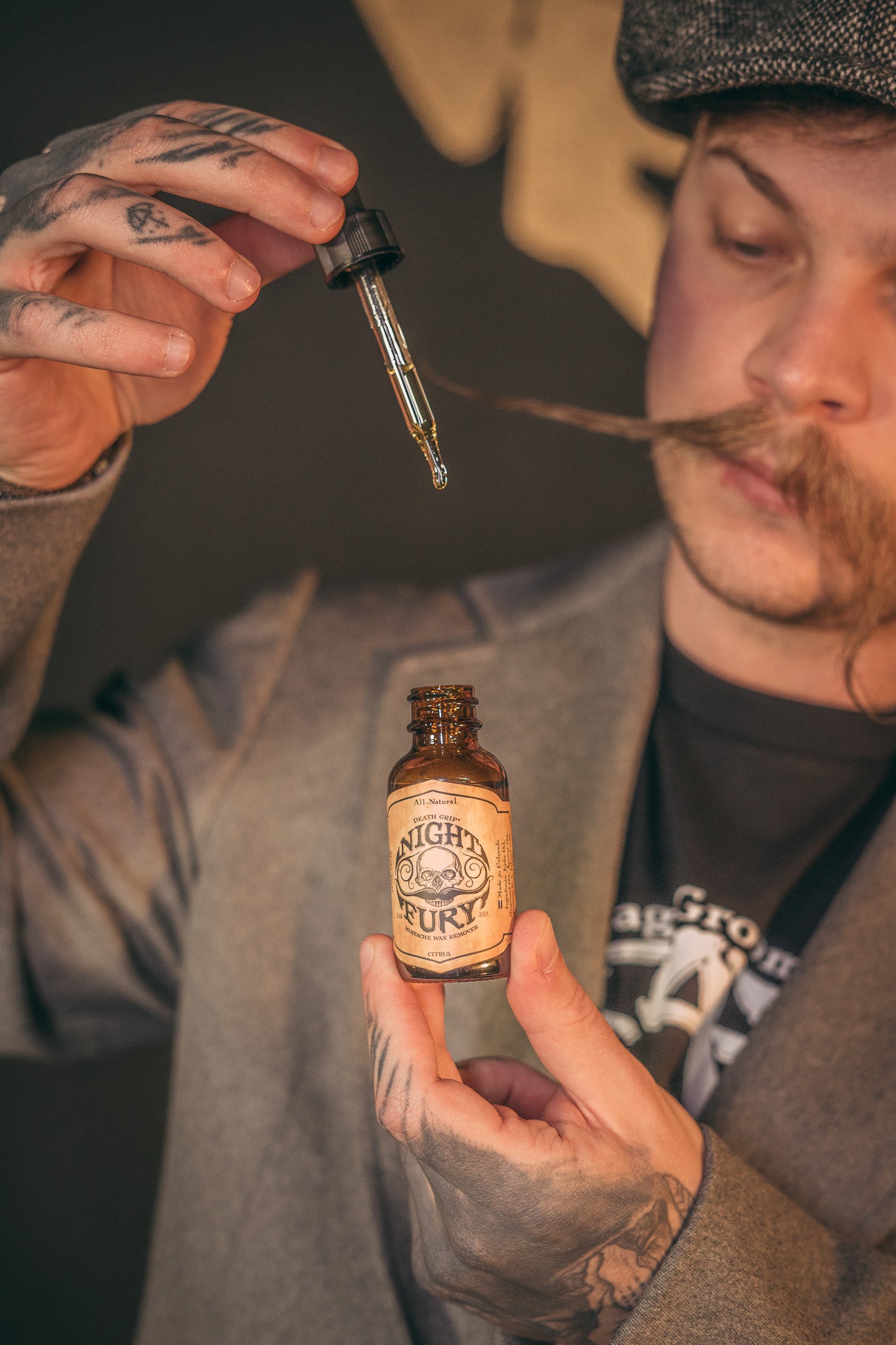Sudden Death Strong Hold Mustache Wax and Night Fury Mustache Wax Remover Oil Set