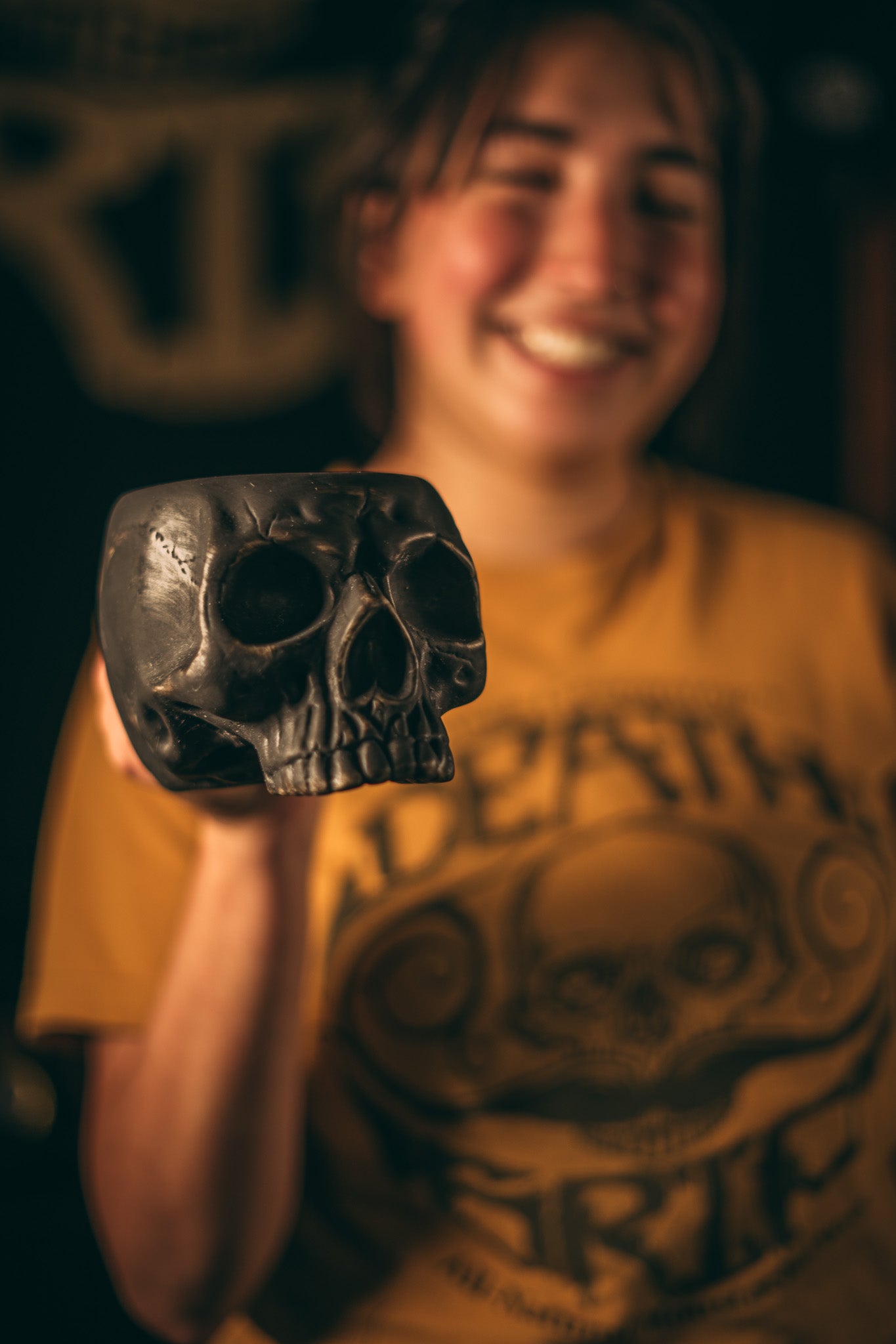 Burn The Ships Ceramic Skull Mug | 8 oz Novelty Skull Mug for Drinking