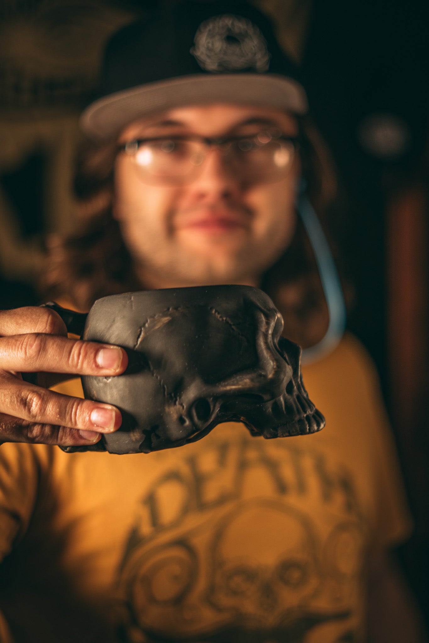 Burn The Ships Ceramic Skull Mug | 8 oz Novelty Skull Mug for Drinking