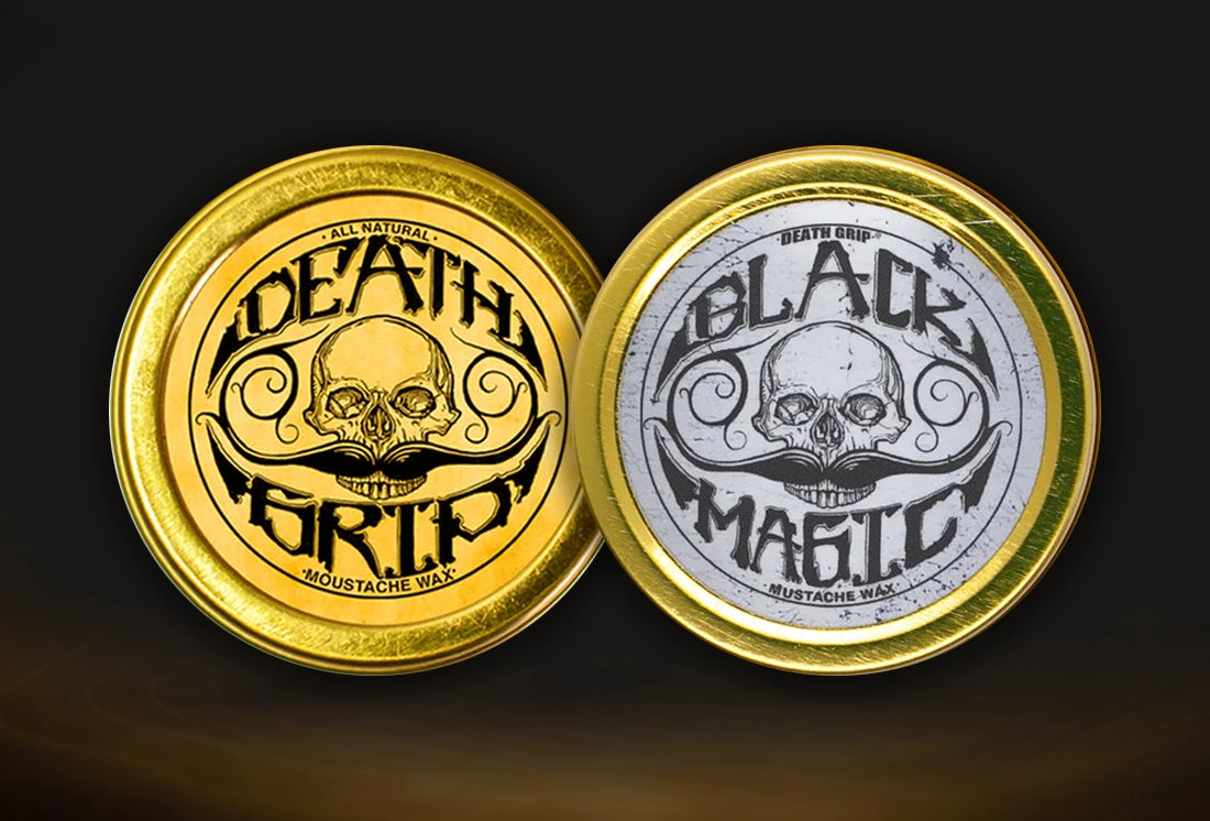 Death Grip & Black Magic Death Grip Extra Strong Hold Mustache Waxes Set