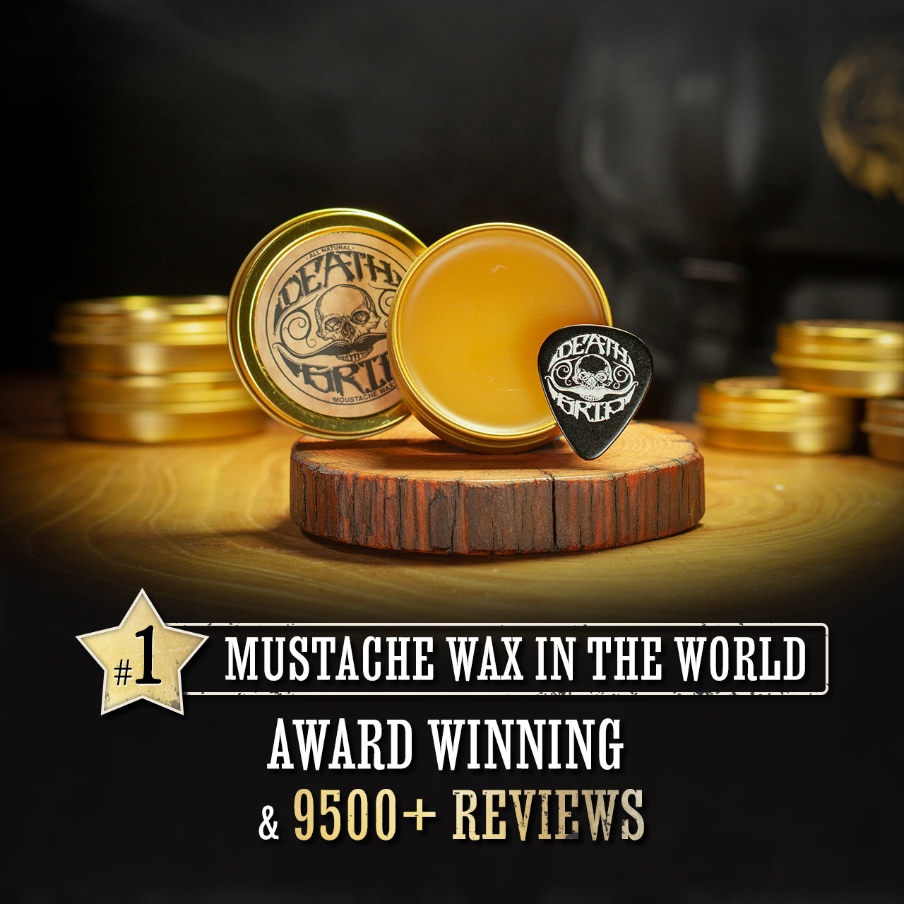 Mustache Kit w/ Small Travel Bag, 4 Mustache Waxes, 1 Pocket Comb, and Night Fury Mustache Wax Remover Oil