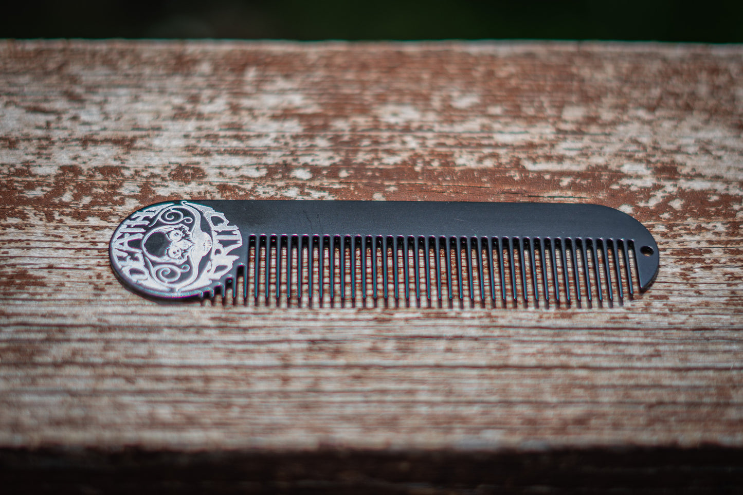 Large Metal Death Grip Keychain Pocket Beard & Mustache Comb | 5" x 1.25"