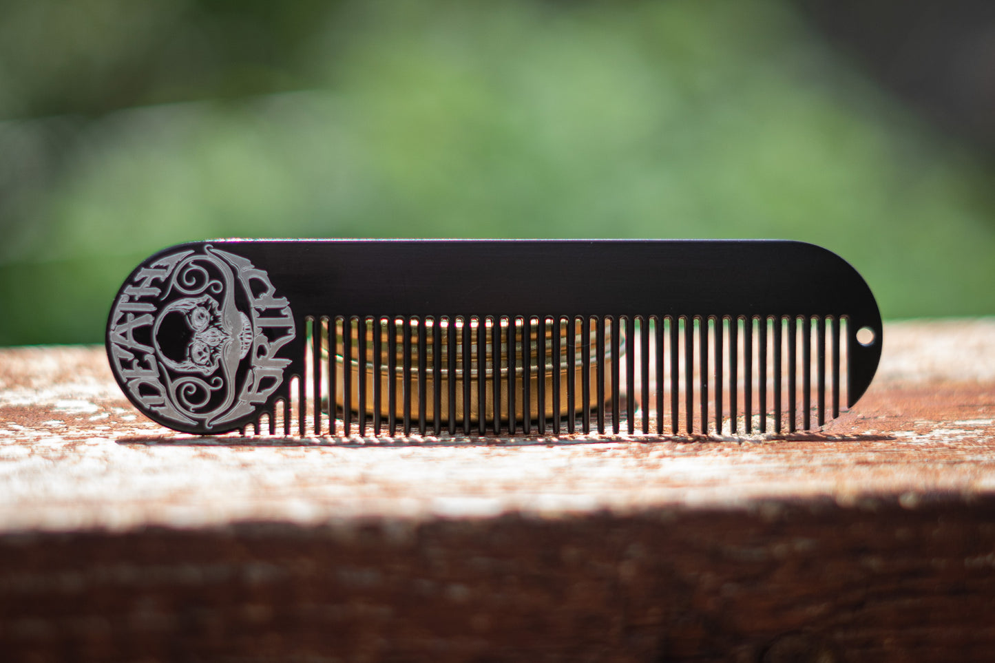 Large Metal Death Grip Keychain Pocket Beard & Mustache Comb | 5" x 1.25"