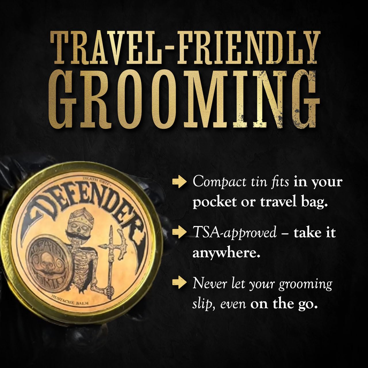Defender Mustache Balm by Death Grip Natural Styling & Conditioning 1oz