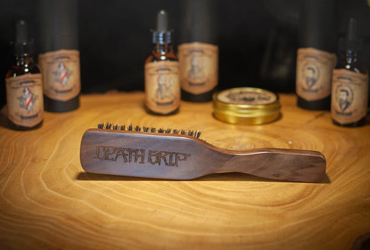 Wooden Death Grip Handle Head, Beard & Mustache Brush