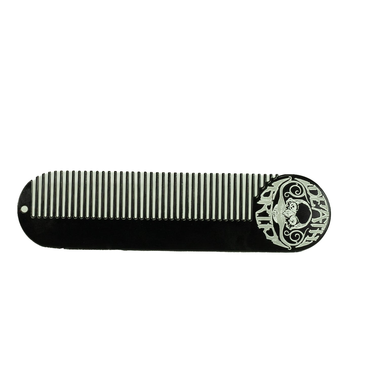 Large Metal Death Grip Keychain Pocket Beard & Mustache Comb | 5" x 1.25"