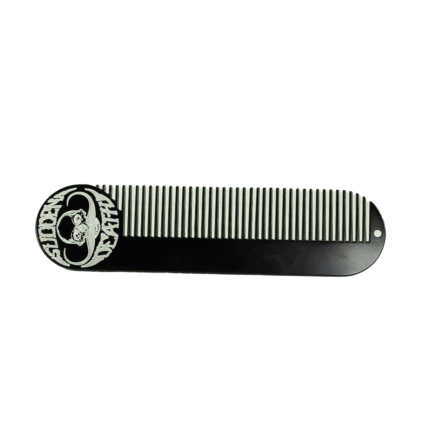 Large Metal Death Grip Keychain Pocket Beard & Mustache Comb | 5" x 1.25"