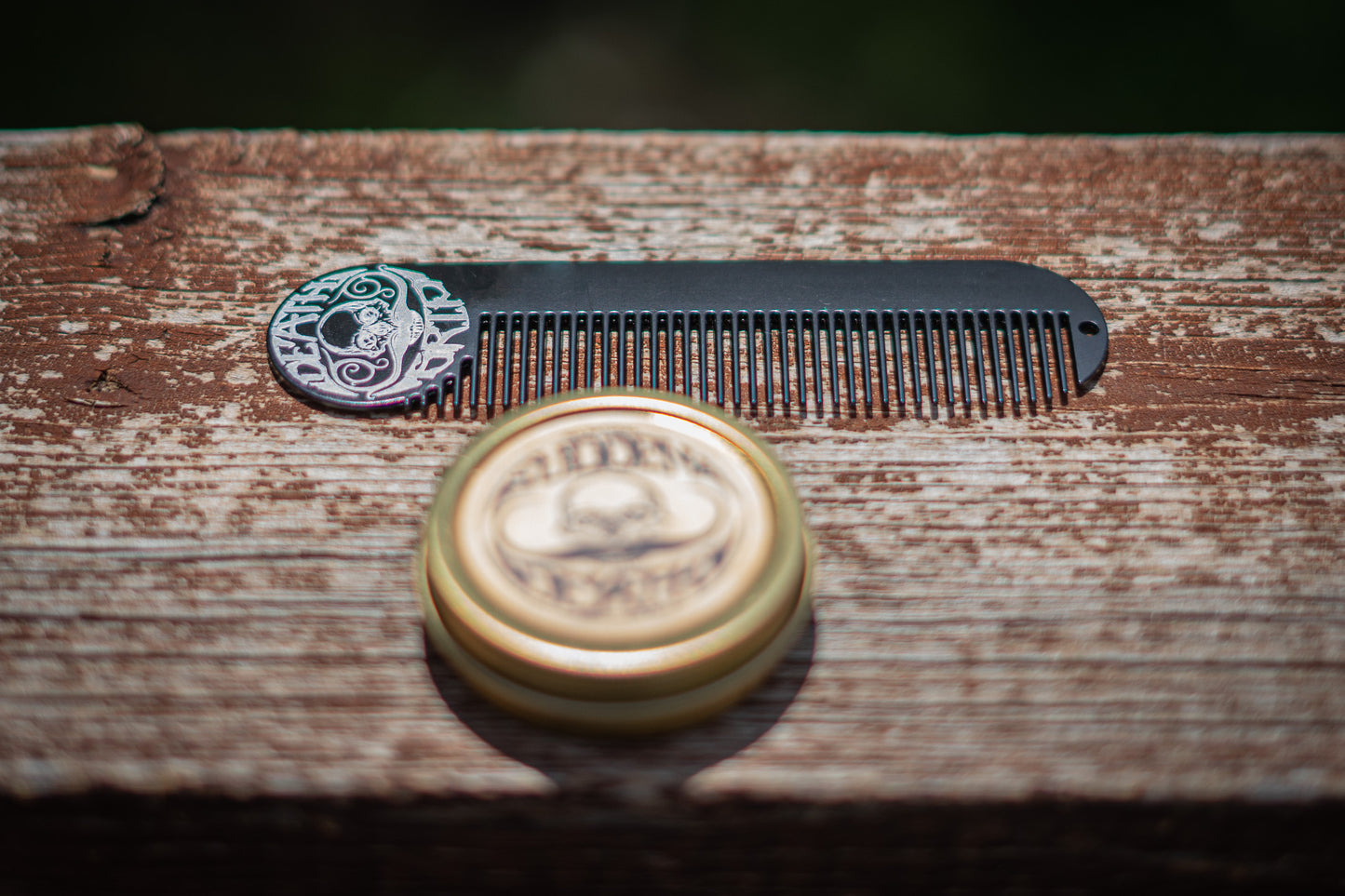 Large Metal Death Grip Keychain Pocket Beard & Mustache Comb | 5" x 1.25"