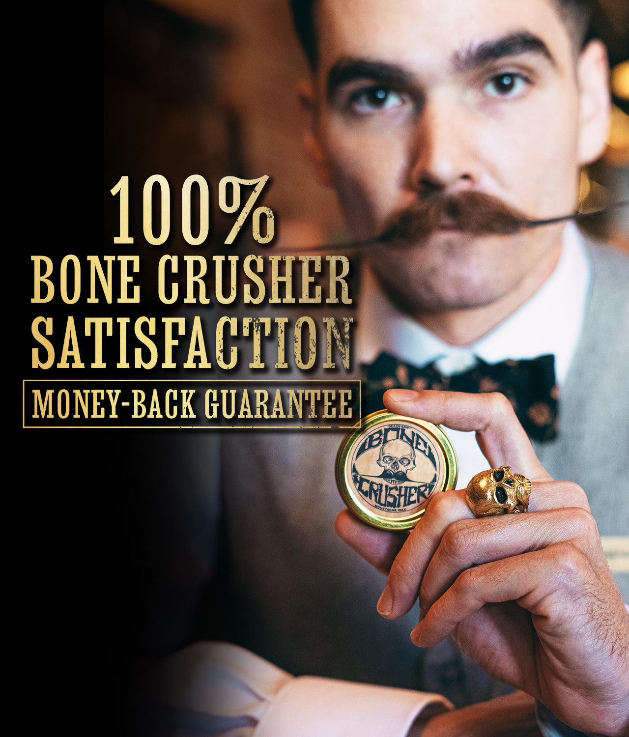 Mustache Kit w/ Small Travel Bag, 4 Mustache Waxes, 1 Pocket Comb, and Night Fury Mustache Wax Remover Oil