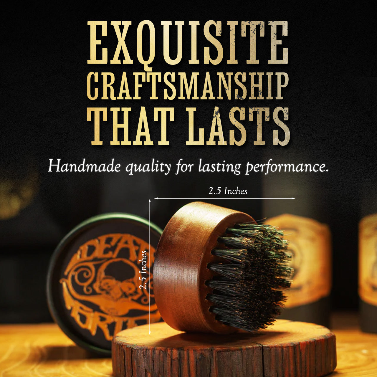 Buy The Small Round Beard and Mustache Brush with Travel Case