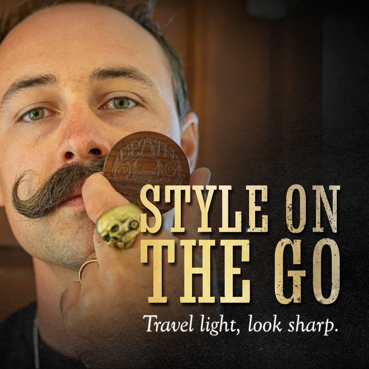 Buy The Small Round Beard and Mustache Brush with Travel Case