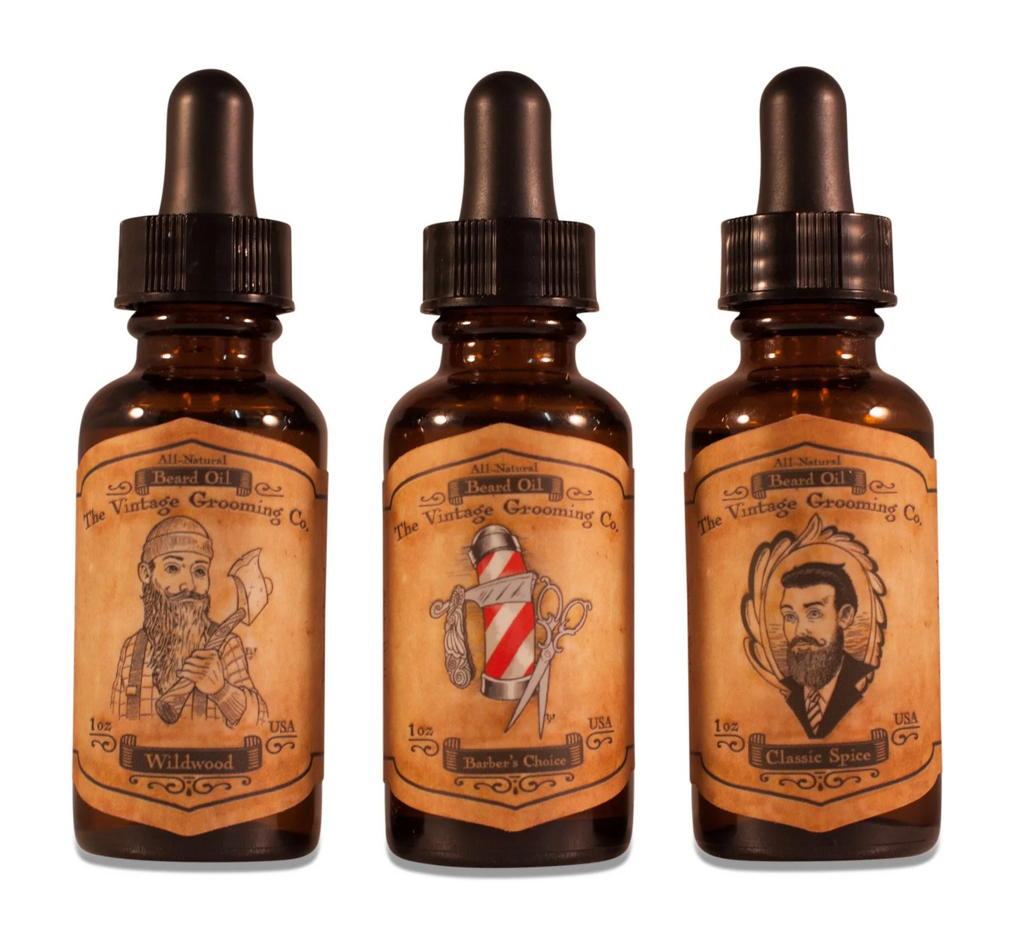 All Natural Beard Oil Trio - 3 Pack (1oz ea)