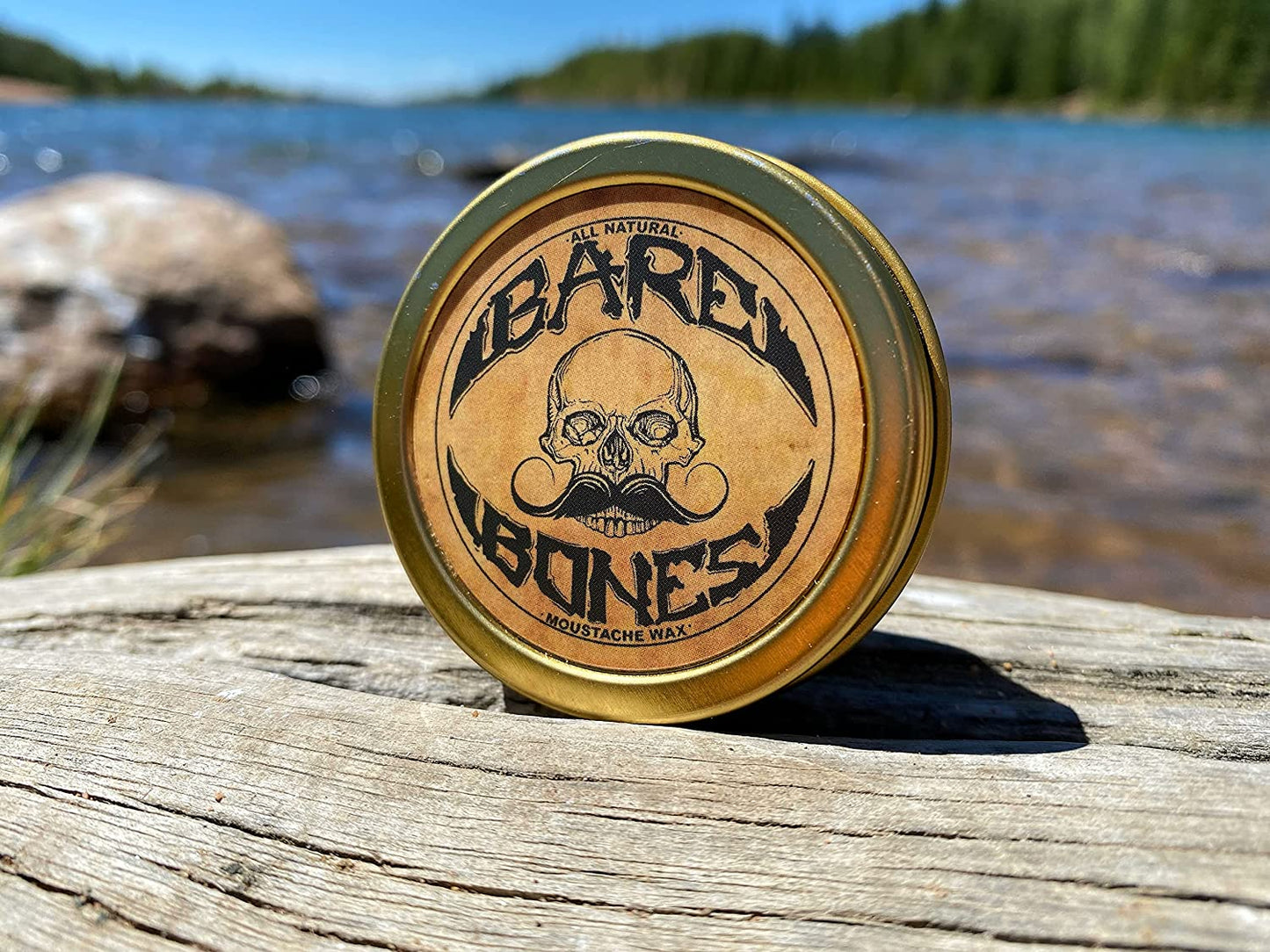 Mustache Wax Medium Hold Grooming For Men - 1oz Bare Bones Moustache & Beard Wax Tin By Death Grip