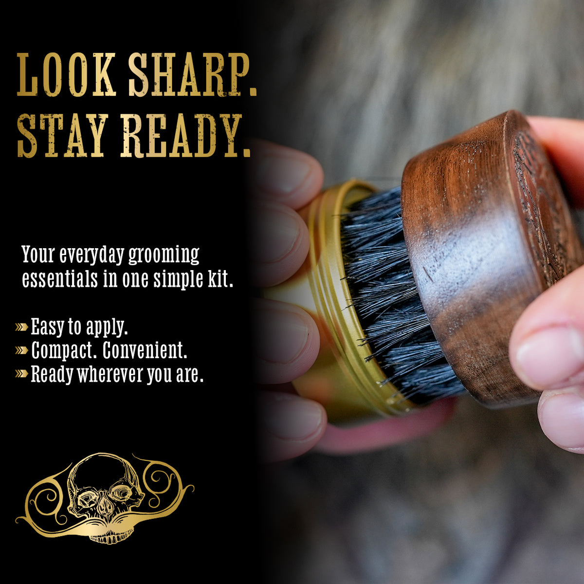 Small round brush and Defender balm set