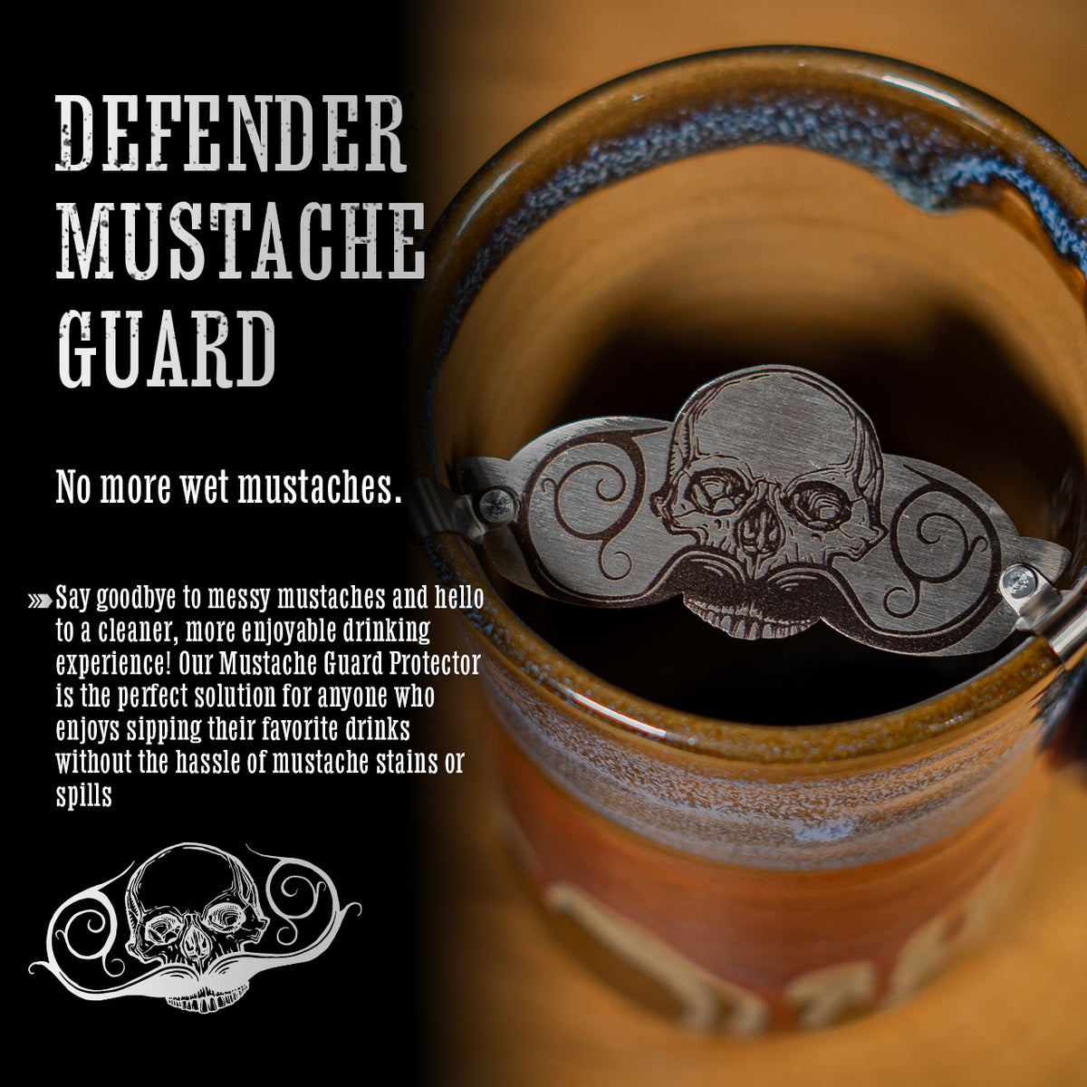 Death Grip Platinum EDC Mustache Wax Kit | Refillable Wax Inserts
