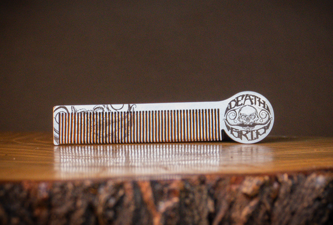 Handcrafted Steel Death Grip Mustache Comb For Handlebar Moustaches Pompadours Beards & Other Men's Hairstyles