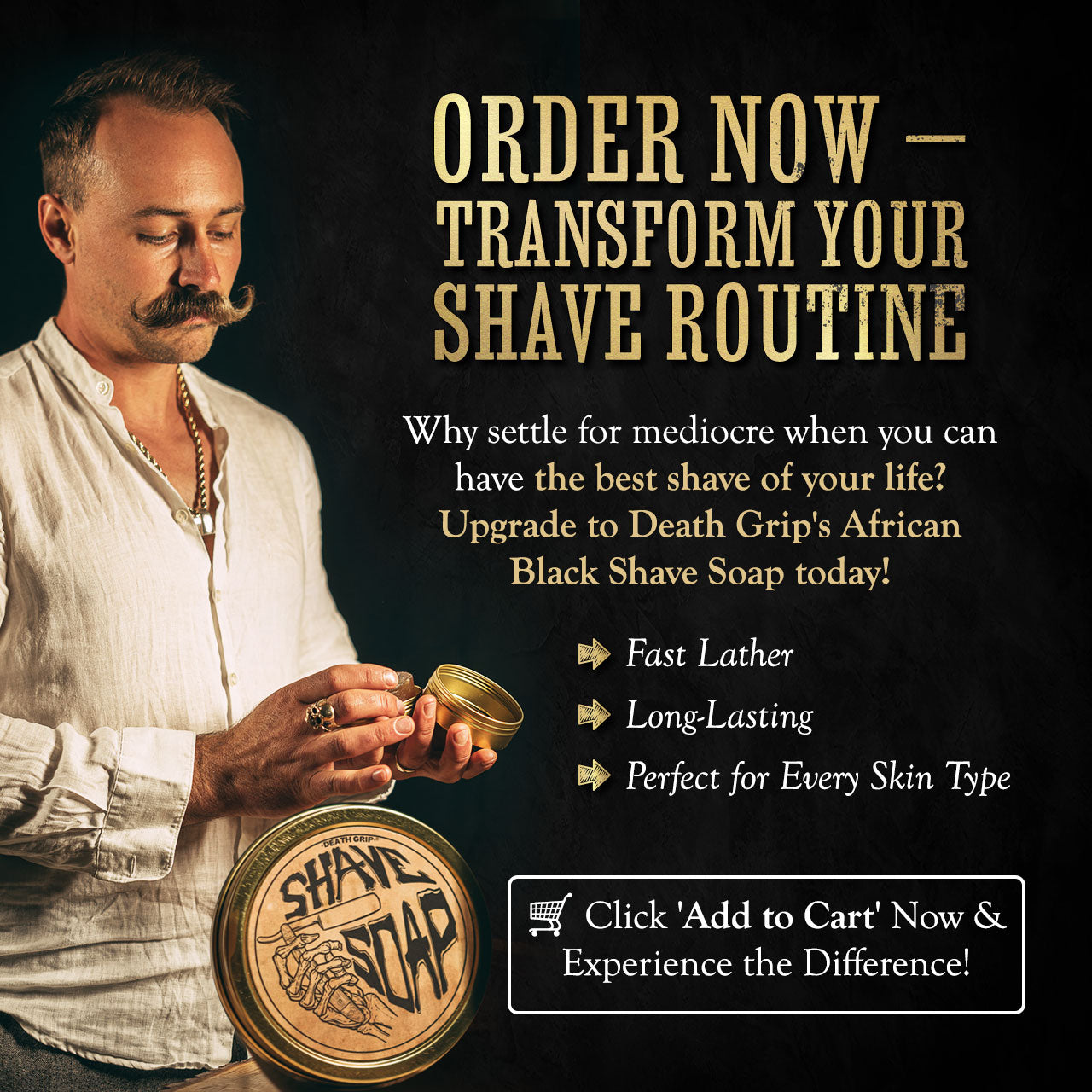 Best Shave & Body Bar Soap For Men | Tea Tree Shaving Soap African Black 4oz Bar