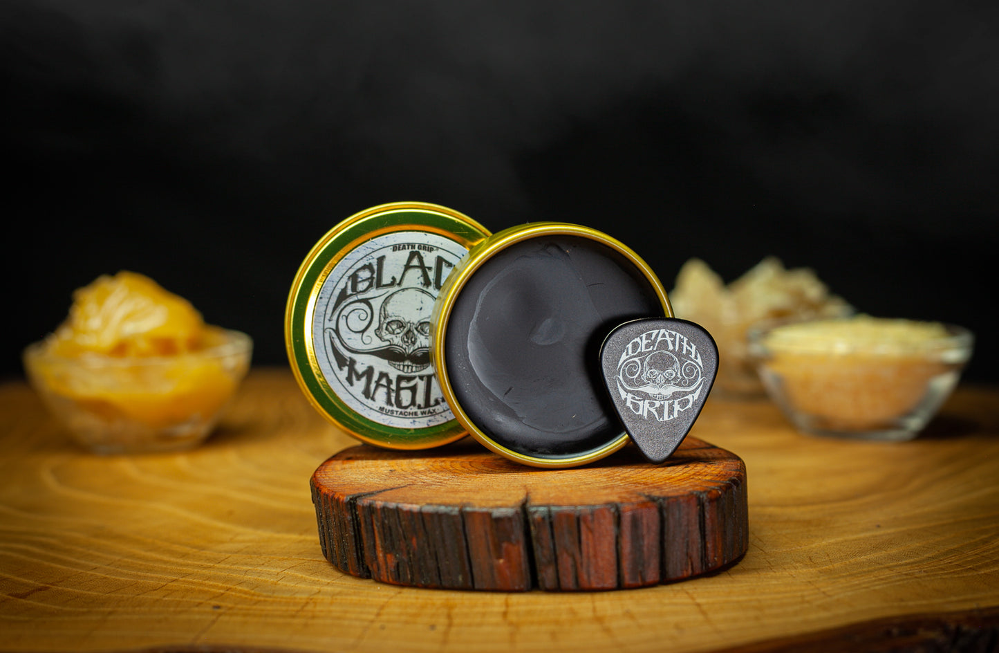 Death Grip & Black Magic Death Grip Extra Strong Hold Mustache Waxes Set