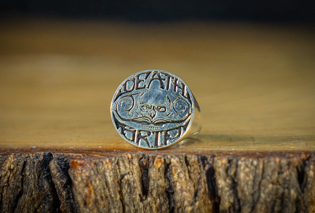 Death Grip Brotherhood Signet Sterling Silver Ring
