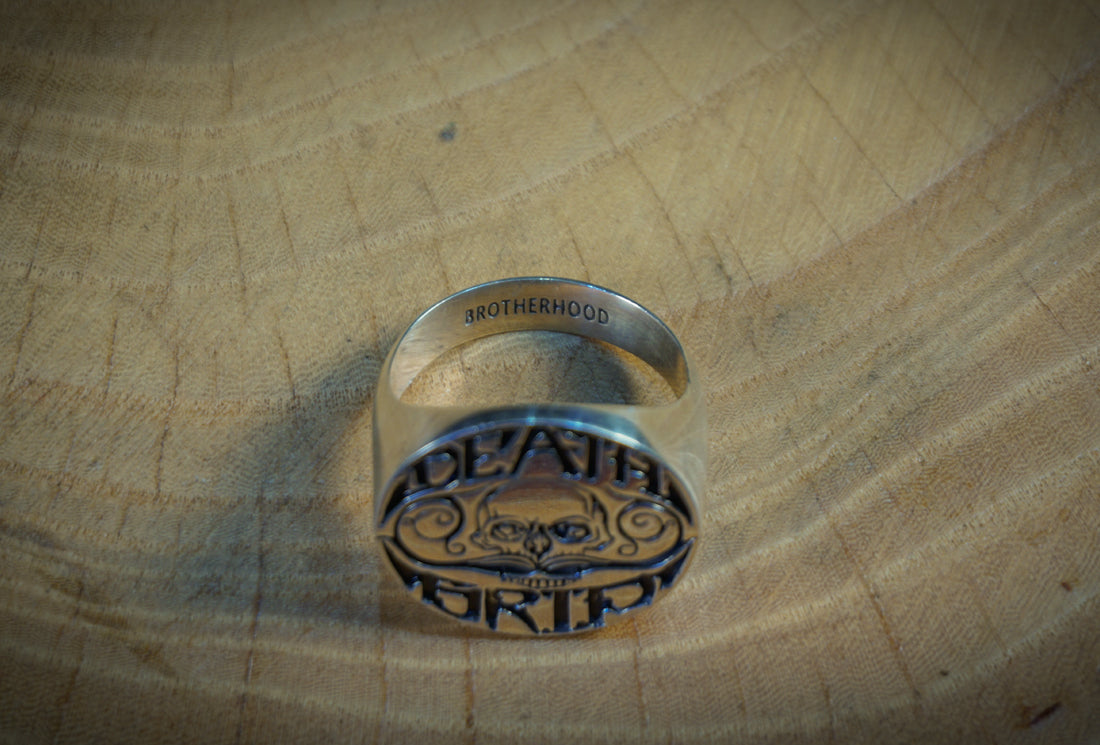 Death Grip Brotherhood Signet Sterling Silver Ring