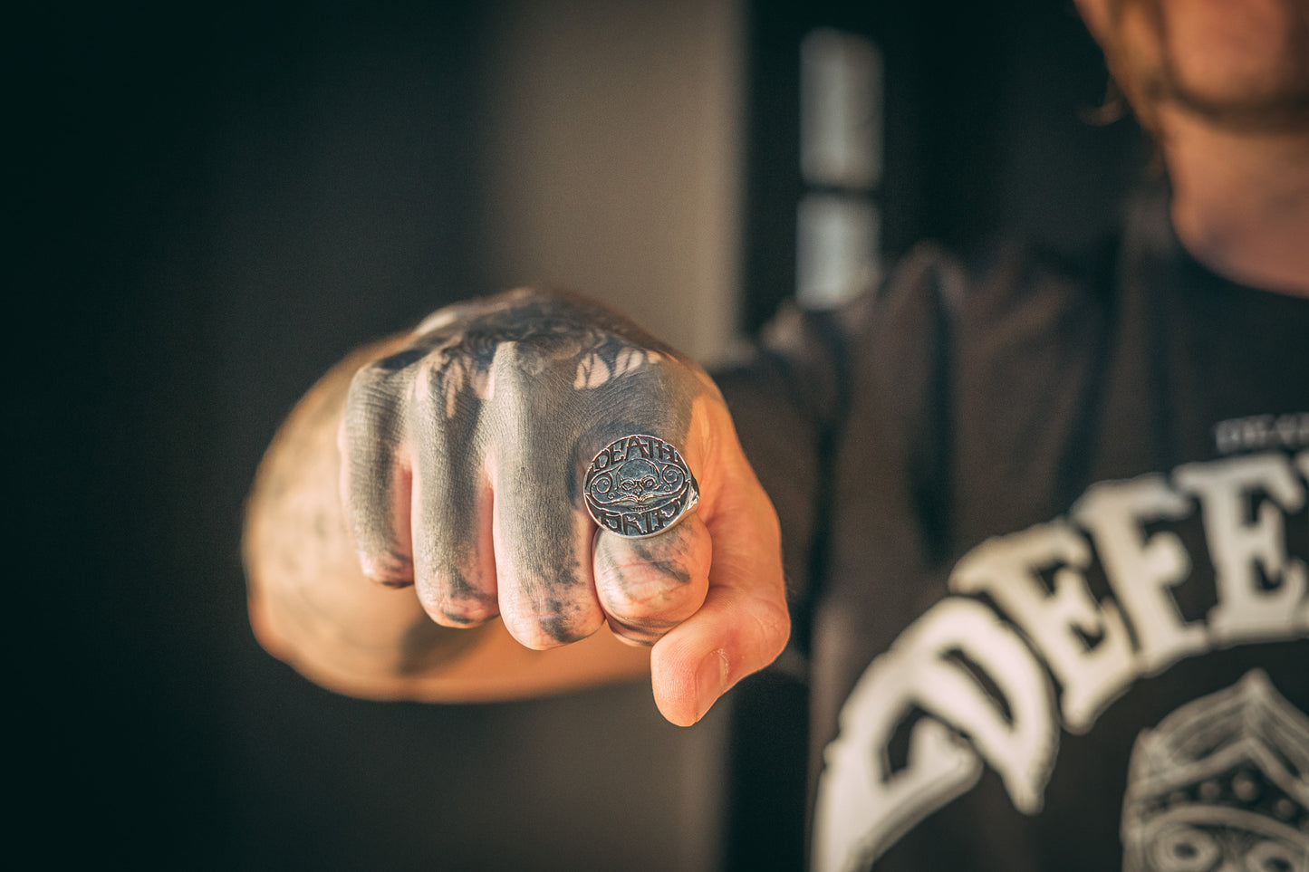 Death Grip Brotherhood Signet Sterling Silver Ring