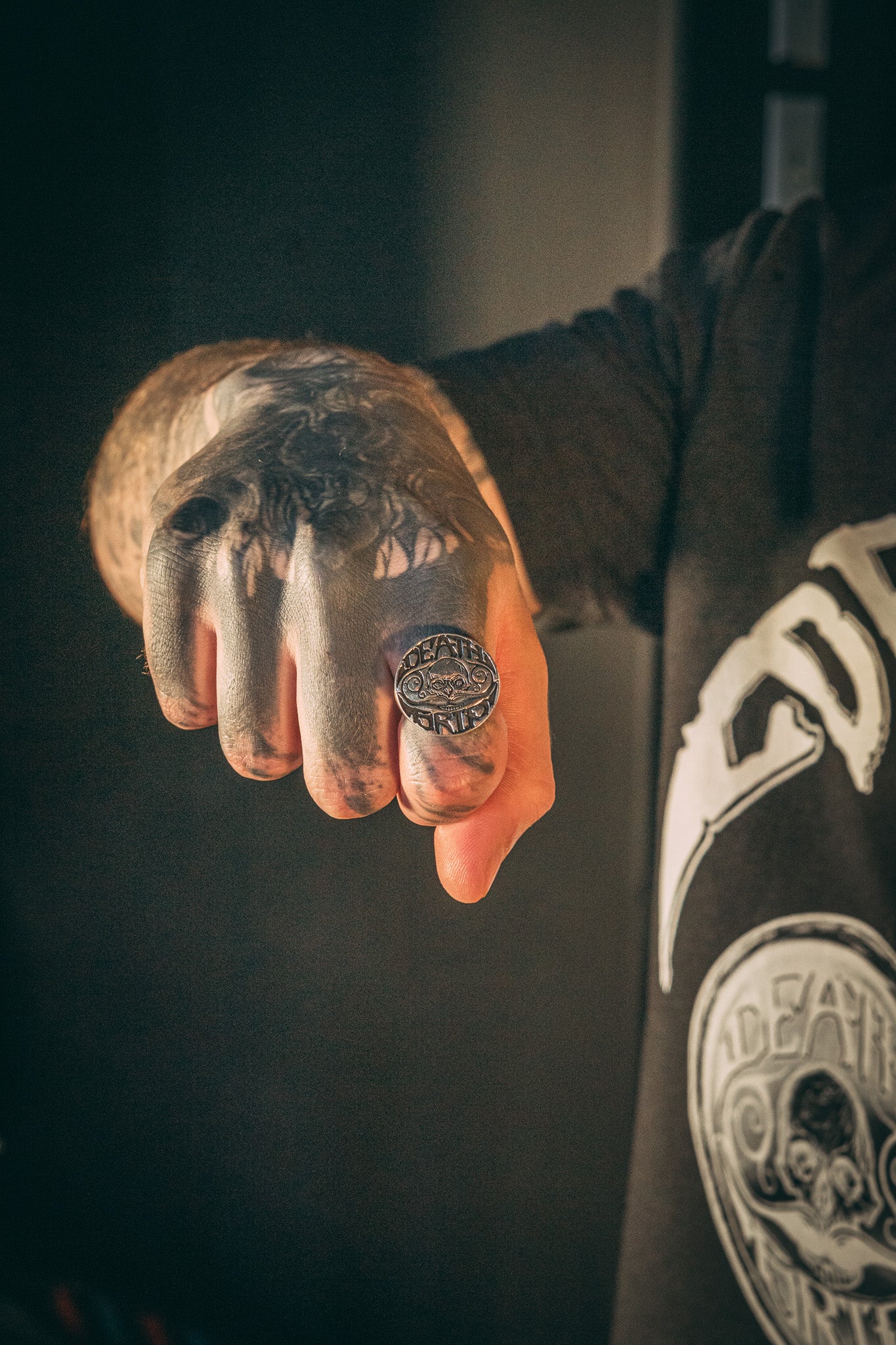 Death Grip Brotherhood Signet Sterling Silver Ring