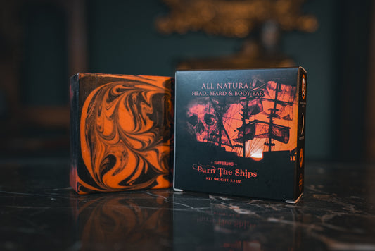 Burn The Ships All Natural Head, Beard, and Body Bar, 5.5 oz | Inferno Classic Spice Warm Scent
