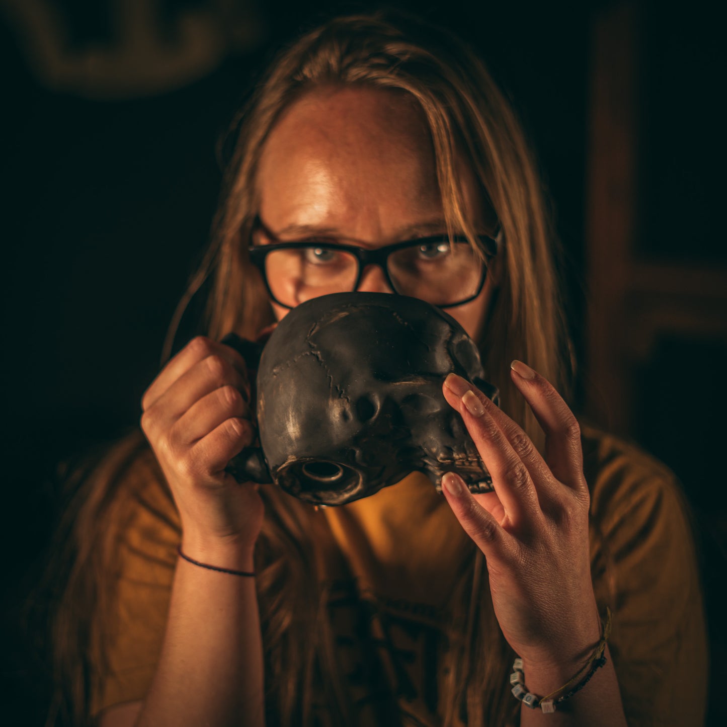 Burn The Ships Ceramic Skull Mug | 8 oz Novelty Skull Mug for Drinking