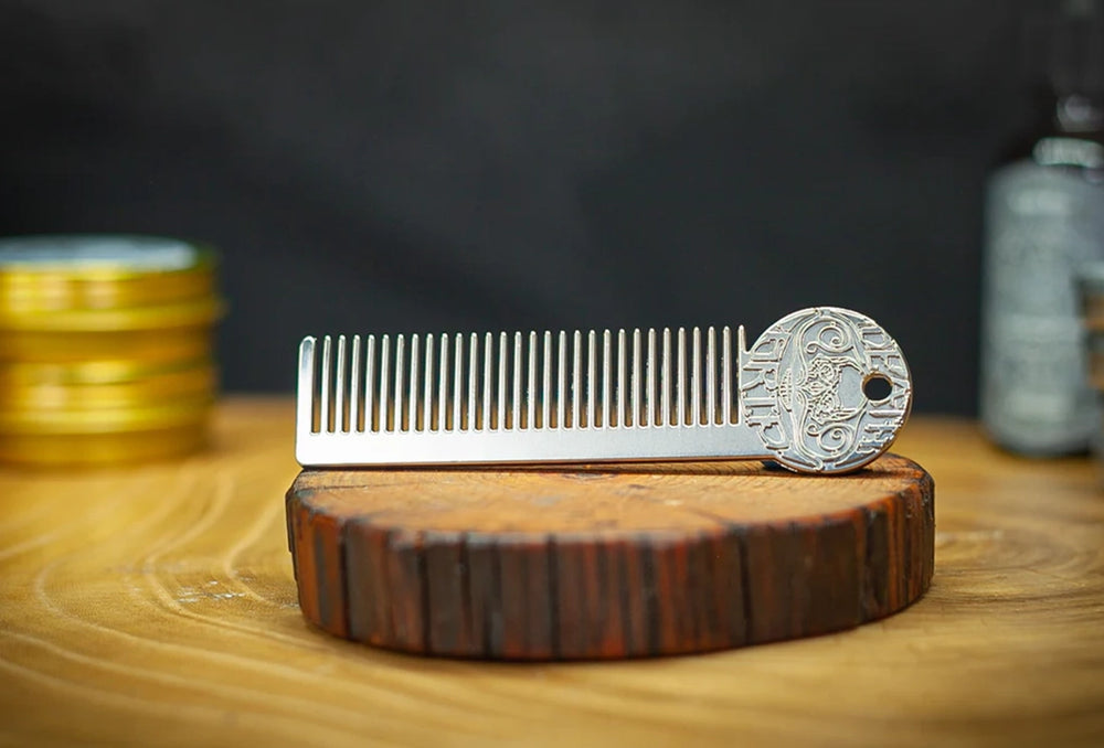 Platinum Edition Death Grip metal pocket comb for mustache and beard styling