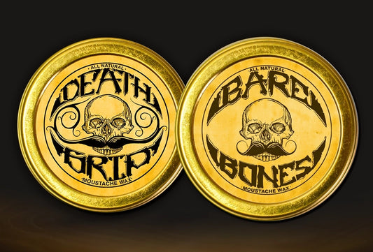 Death Grip Extra Strong Hold Mustache Wax and Bare Bones Medium Hold Mustache Wax Set