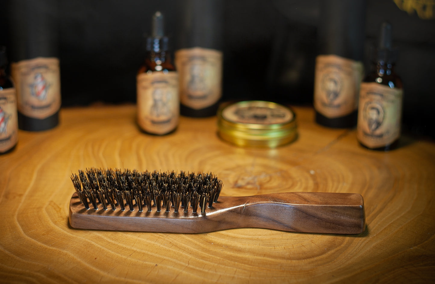 Wooden Death Grip Handle Head, Beard & Mustache Brush