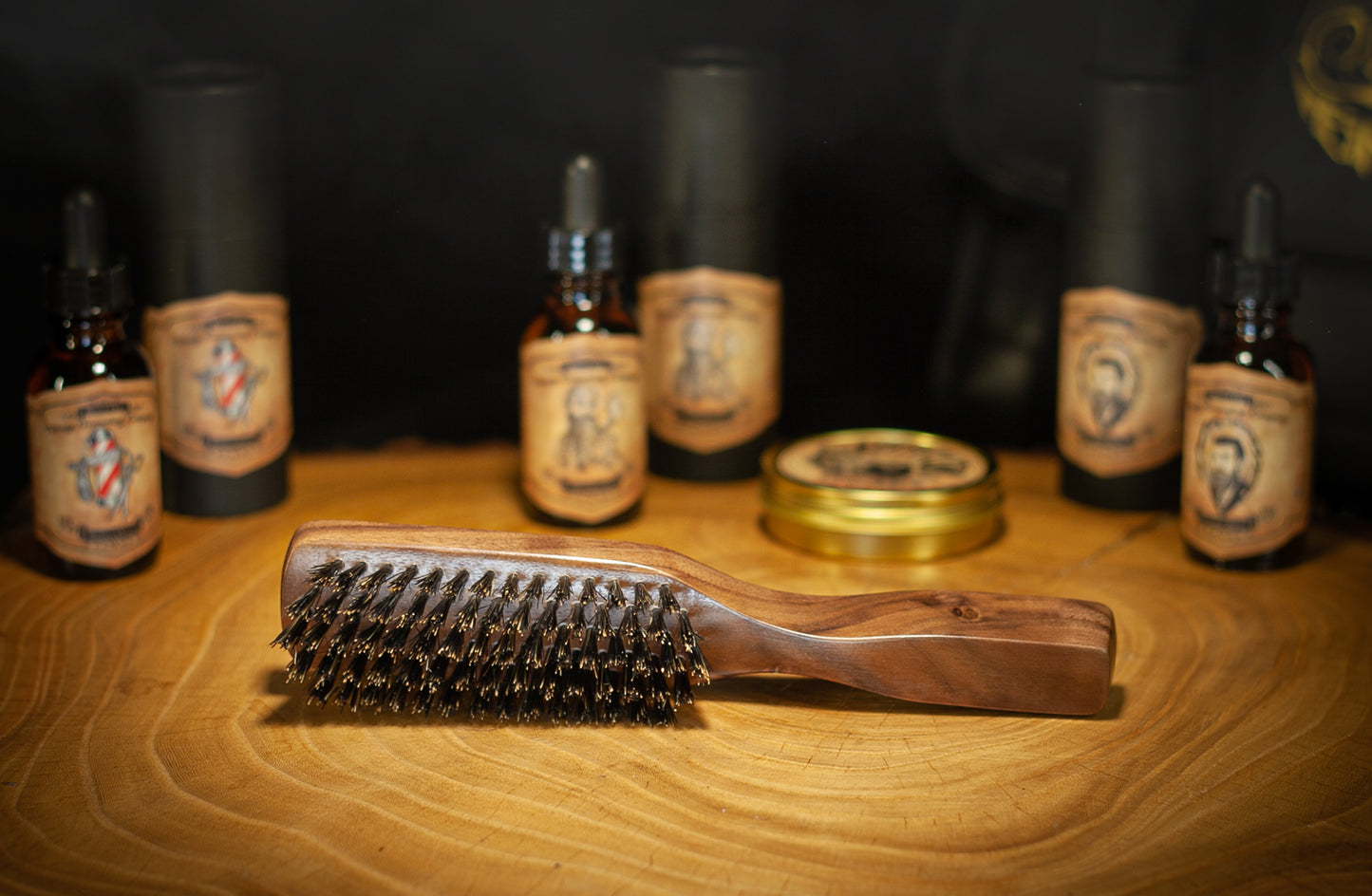 Wooden Death Grip Handle Head, Beard & Mustache Brush