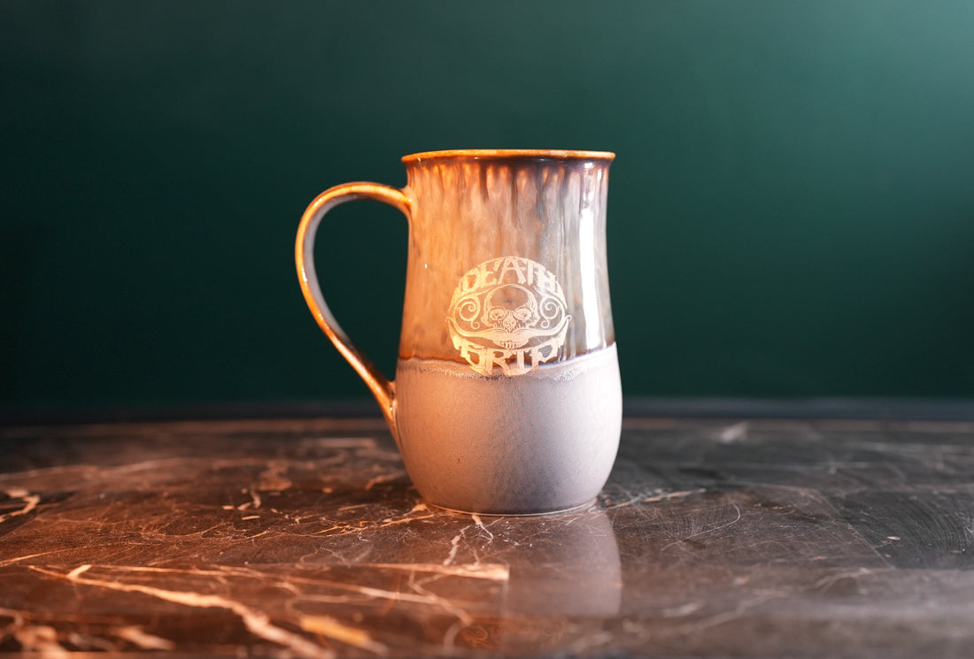 Left Handed Defender Mustache Guard Mug | Keep Your Mustache Dry When Drinking | Handmade 16 oz Capacity