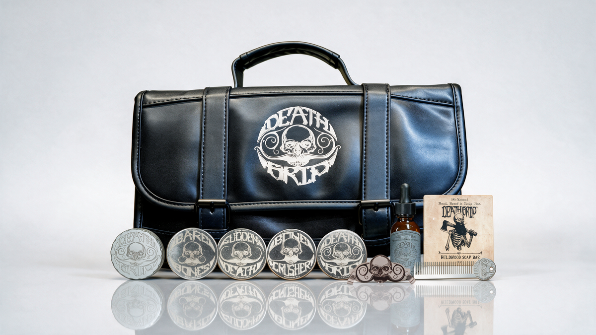 Death Grip Platinum EDC Mustache Wax Kit | Refillable Wax Inserts