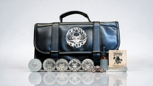 Death Grip Platinum EDC Mustache Wax Kit | Refillable Wax Inserts