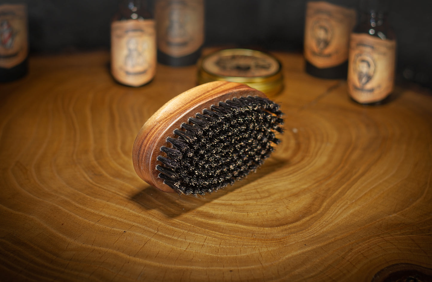 Oval Wooden Death Grip Brush for Beard & Mustache