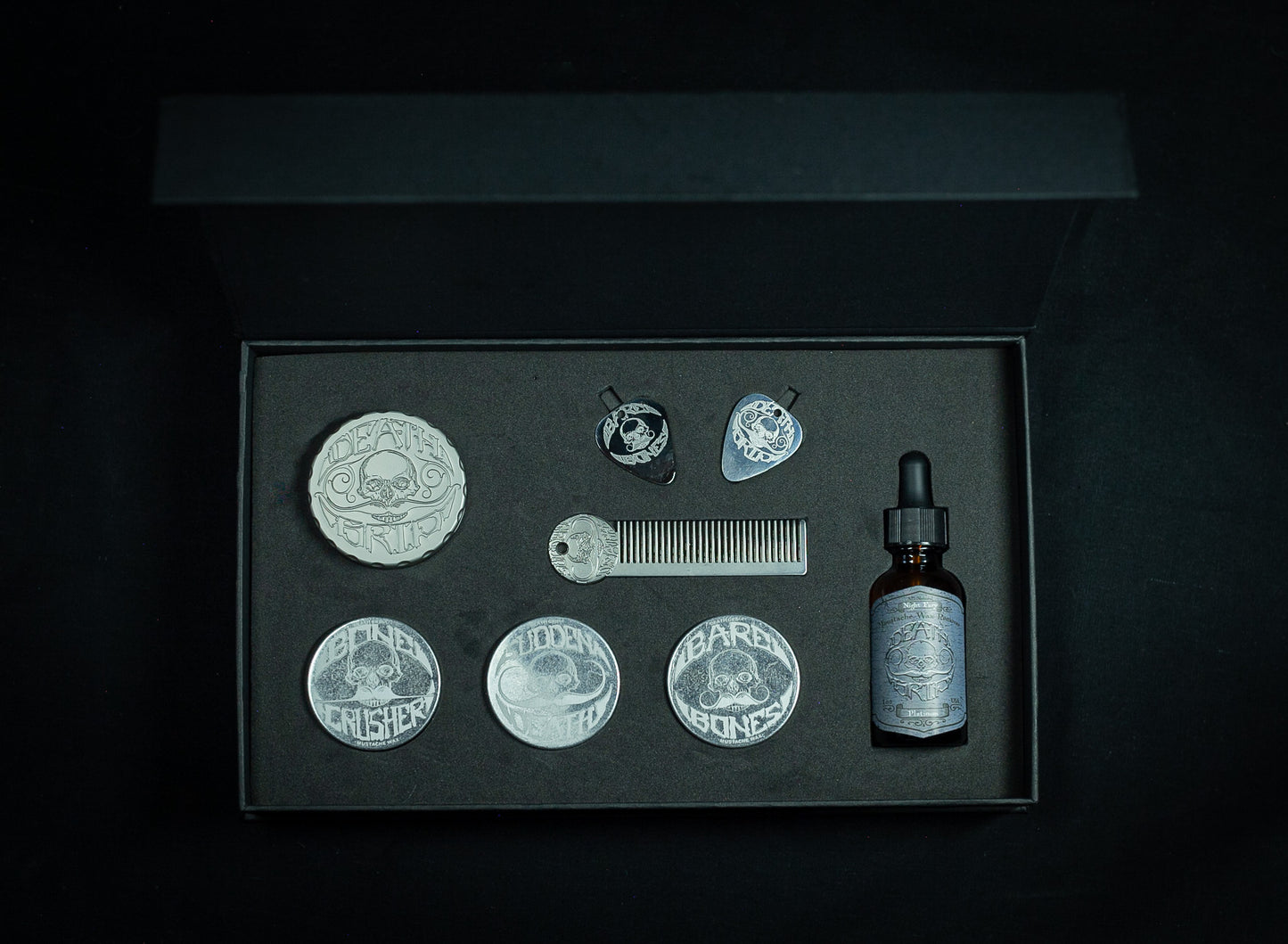 Death Grip Platinum EDC Mustache Wax Kit | Refillable Wax Inserts