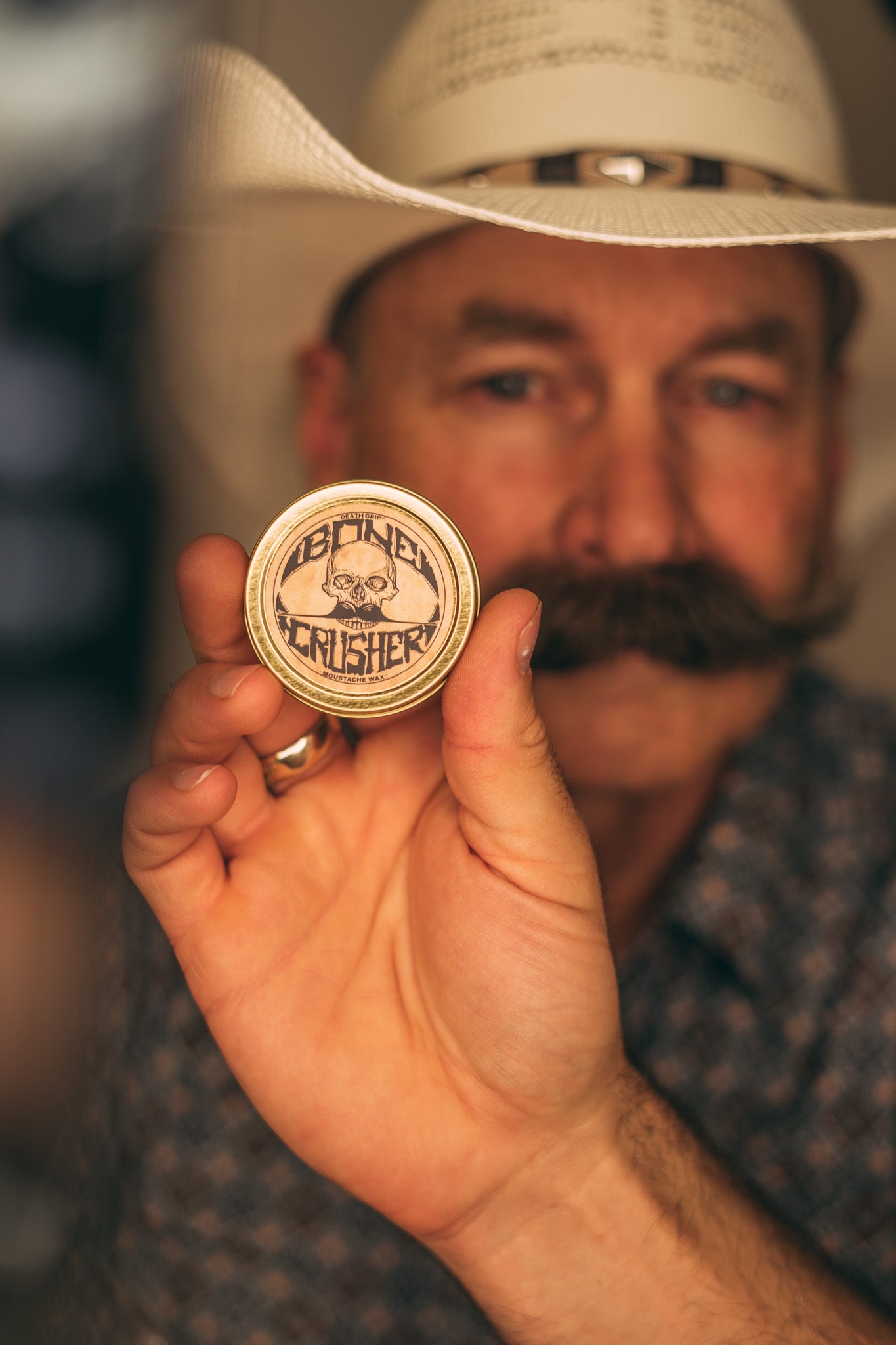 Bone Crusher Extra Strong Extra Firm Mustache Wax | Heat Source Recommended | 1oz Tin