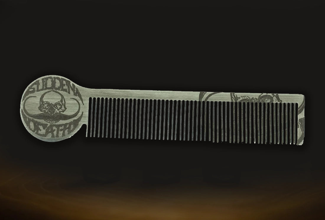 Handcrafted Steel Death Grip Mustache Comb For Handlebar Moustaches Pompadours Beards & Other Men's Hairstyles