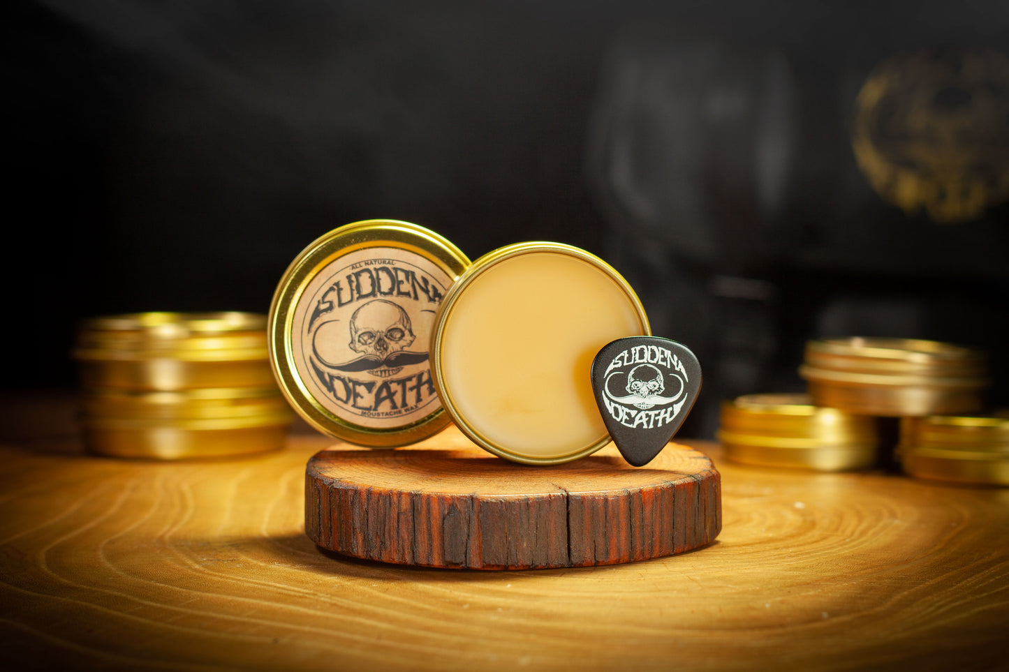 Bone Crusher Extra Strong Extra Firm (1oz) & Sudden Death Strong Hold (No Heat Required - 1oz) Mustache Wax Combo