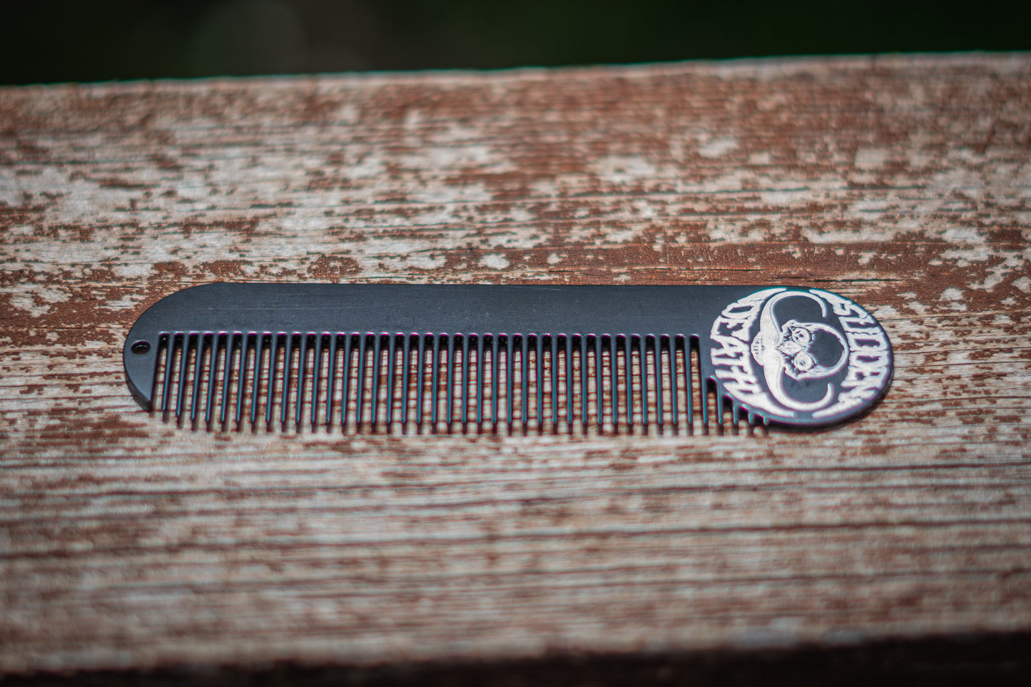 Large Steel Death Grip Keychain Pocket Beard & Mustache Comb | 5" x 1.25"