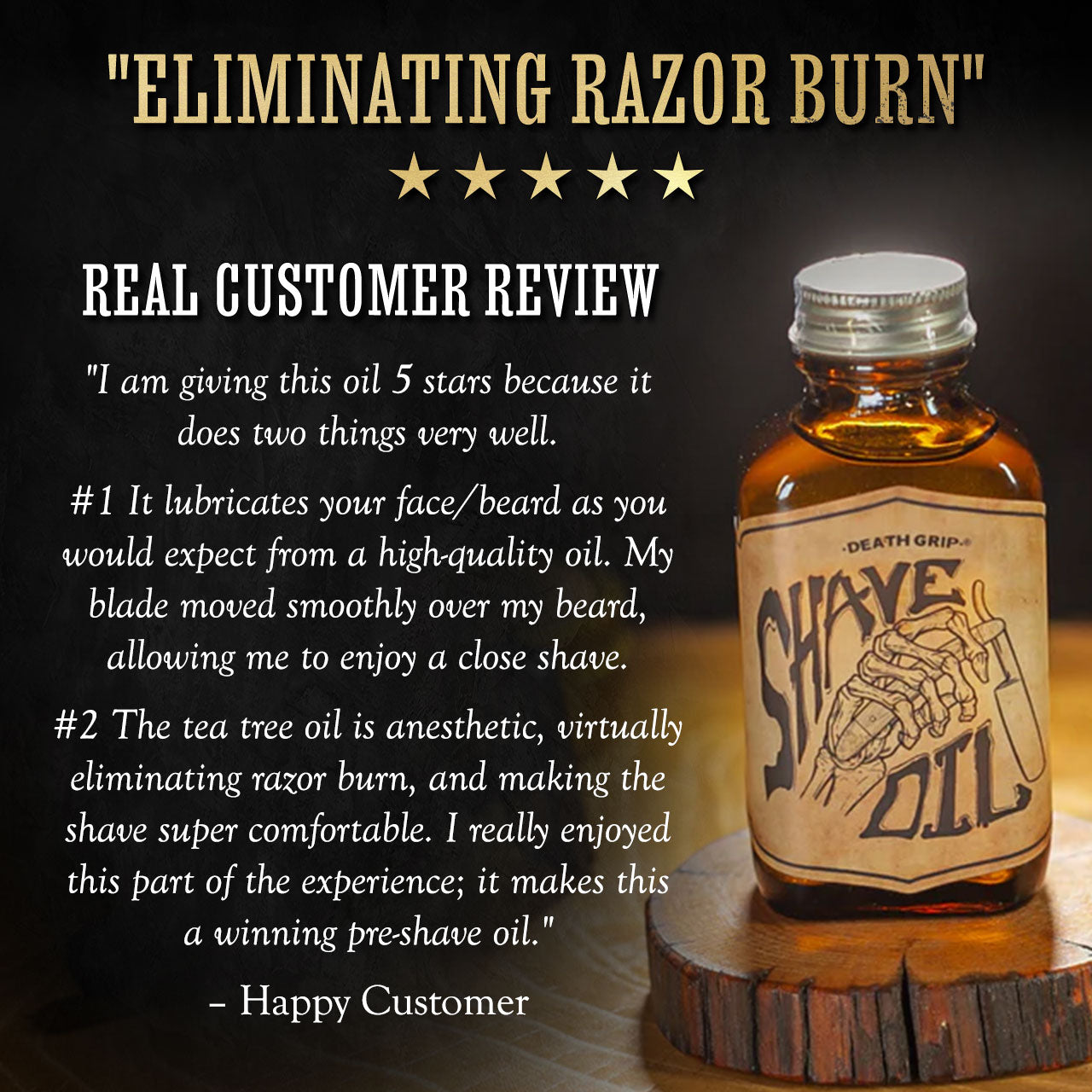 Vintage All-Natural Shave Oil, Tea Tree (3oz)
