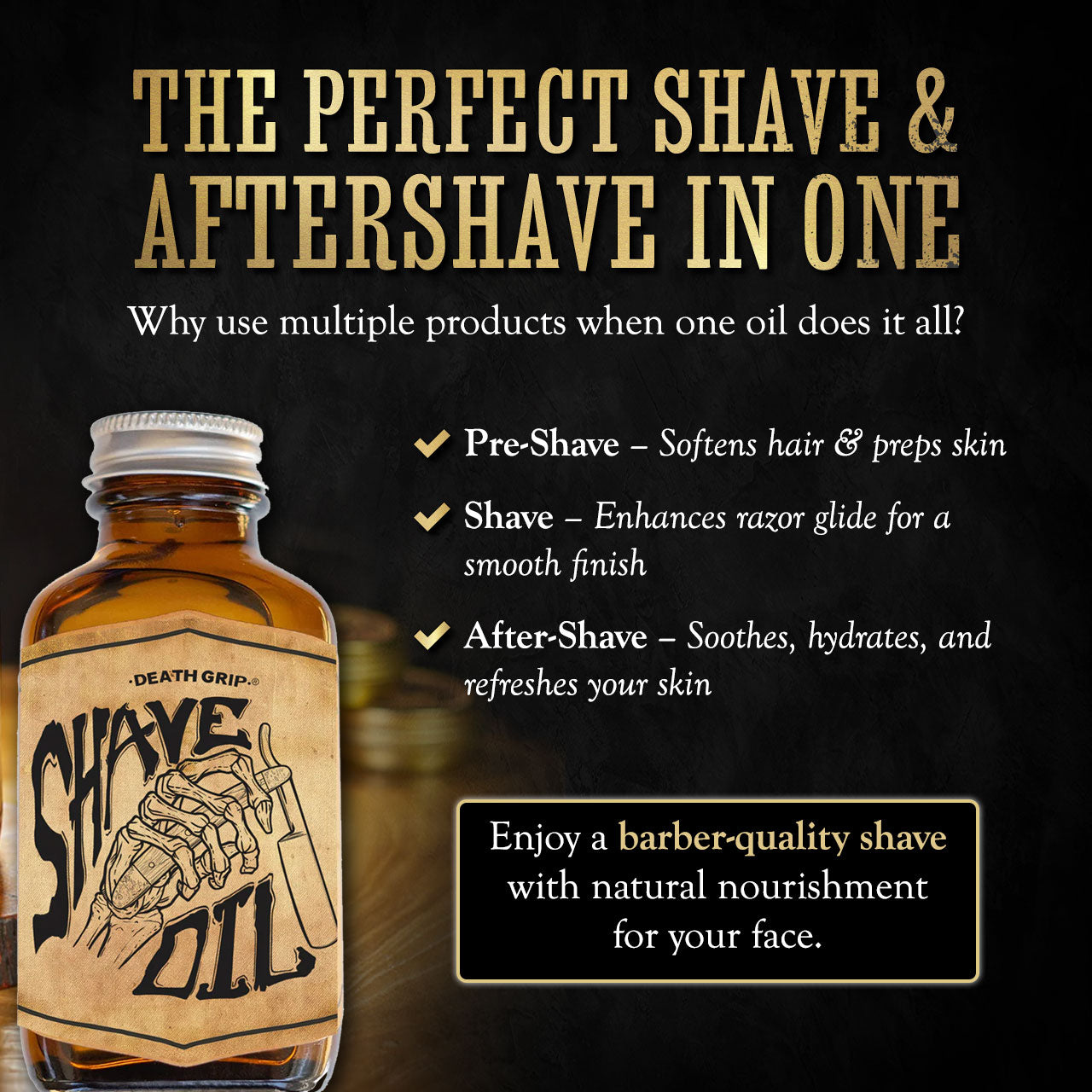 Vintage All-Natural Shave Oil, Tea Tree (3oz)