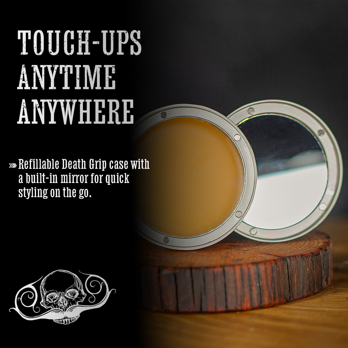 Death Grip Platinum EDC Mustache Wax Kit | Refillable Wax Inserts