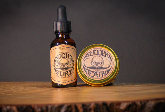 Sudden Death Strong Hold Mustache Wax and Night Fury Mustache Wax Remover Oil Set